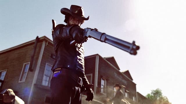 Cowboy mit einer Winchester. Cowboy mit einer Winchester.