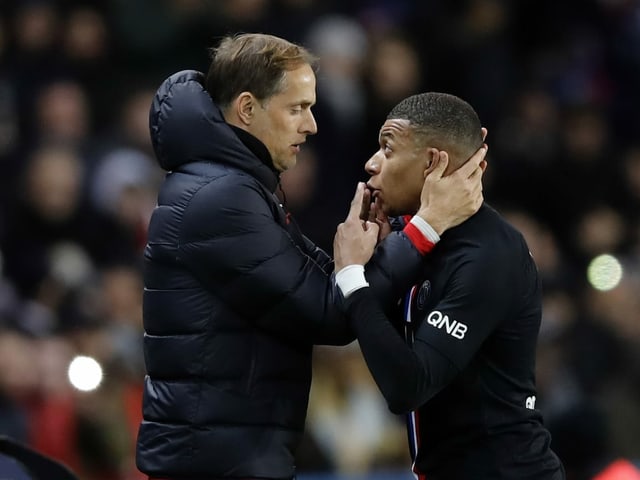 Tuchel im Gespräch mit Mbappé