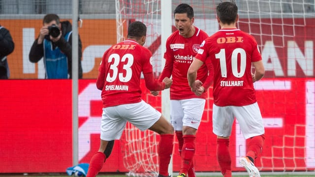 Moreno Costanzo schreit nach seinem Penaltytor. Moreno Costanzo schreit nach seinem Penaltytor.