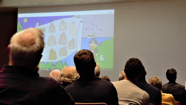 Experts da lingua e commembers dad organisaziuns linguisticas sa fatschentan cun in «pirat Rumantsch». Experts da lingua e commembers dad organisaziuns linguisticas sa fatschentan cun in «pirat Rumantsch».