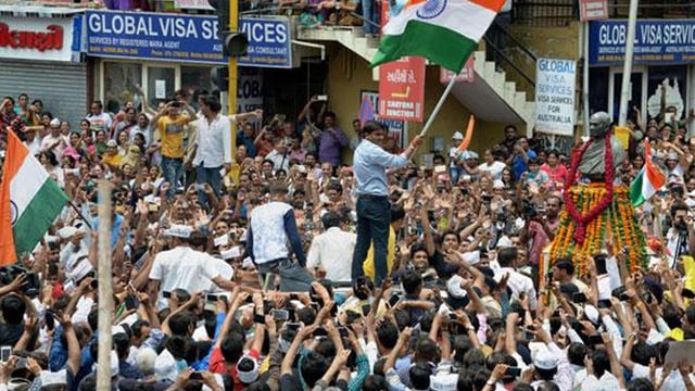Demonstranten in Dew Delhi Demonstranten in Dew Delhi