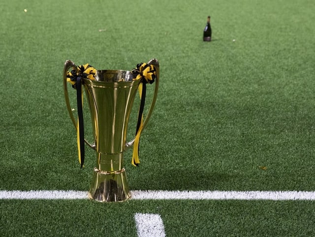 Der Schweizer Meisterpokal auf dem Rasen im Wankdorf. Der Schweizer Meisterpokal auf dem Rasen im Wankdorf.
