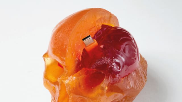 Ein süssigkeiten-totenkopf mit Memorystick drinn. Ein süssigkeiten-totenkopf mit Memorystick drinn.