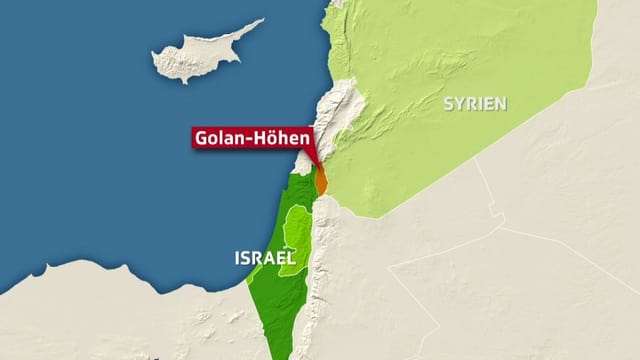 Karte mit Israel, den Golan Höhen und Syrien Karte mit Israel, den Golan Höhen und Syrien