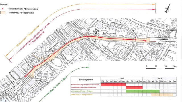 Strassenplan der Baustelle. Strassenplan der Baustelle.
