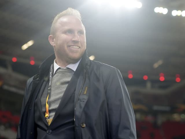 Ludovic Magnin im Stadion von Leverkusen Ludovic Magnin im Stadion von Leverkusen