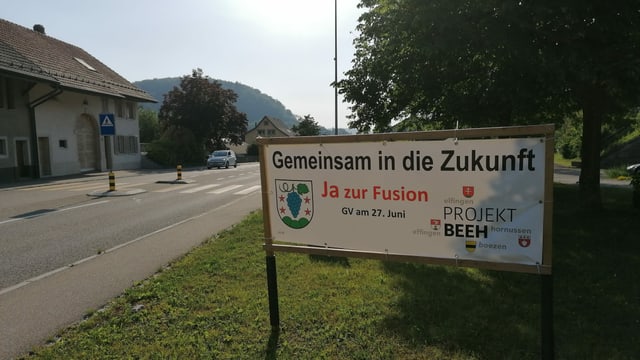 Plakat für Fusion zur Gemeinde Böztal in Hornussen Plakat für Fusion zur Gemeinde Böztal in Hornussen