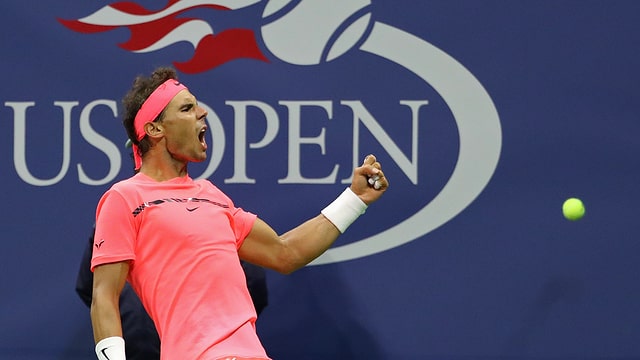 Rafael Nadal schreit seine Freude heraus Rafael Nadal schreit seine Freude heraus