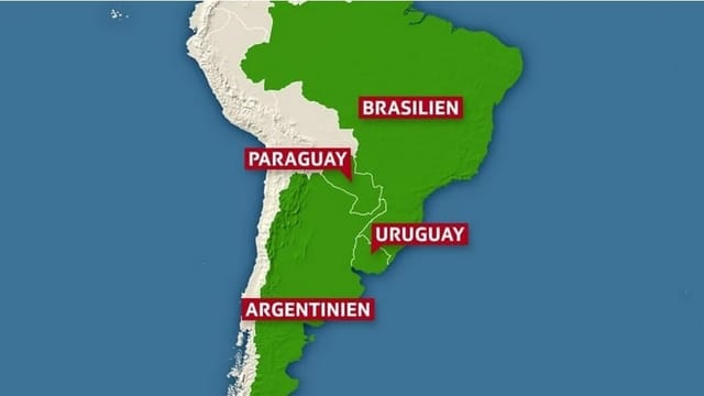 Karte der Mercosur-Staaten Karte der Mercosur-Staaten