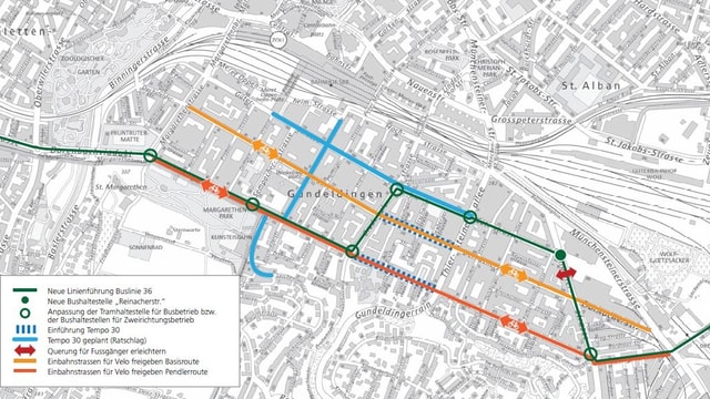 Stadtplan mit Linienführung Stadtplan mit Linienführung