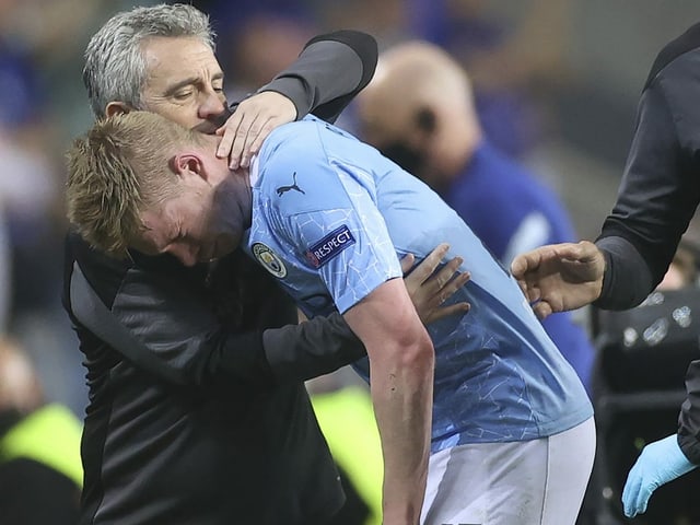 Kevin De Bruyne verletzte sich im Champions-League-Final. Kevin De Bruyne verletzte sich im Champions-League-Final.