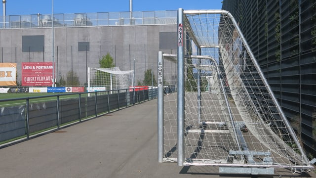 Die Tore des FC Wyler wurden auf die Seite gestellt. Die Tore des FC Wyler wurden auf die Seite gestellt.