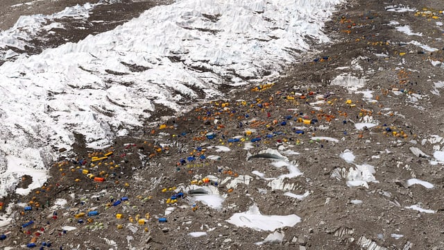 Blick auf das Mount Everest-Basecamp Blick auf das Mount Everest-Basecamp
