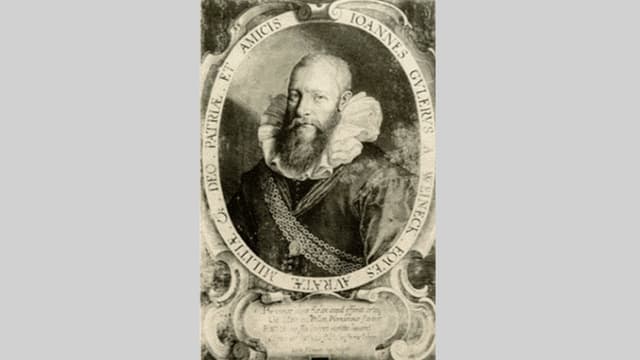 Portret da l'istoricher e politicher grischun Johannes Guler. Portret da l'istoricher e politicher grischun Johannes Guler.