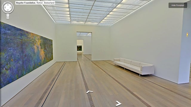 Virtueller Rundgang bei Google durch die Fondation Beyeler in Riehen, BS. Virtueller Rundgang bei Google durch die Fondation Beyeler in Riehen, BS.