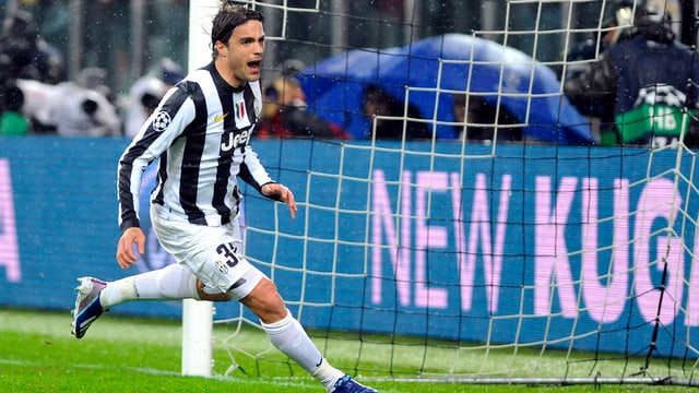 Alessandro Matri bringt Juventus im Rückspiel in der 24. Minute in Führung. Alessandro Matri bringt Juventus im Rückspiel in der 24. Minute in Führung.
