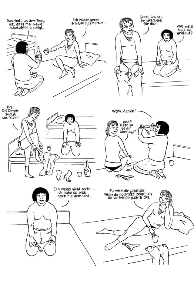 Comic: Die zwei Freundinnen Vicky und Wanda. Comic: Die zwei Freundinnen Vicky und Wanda.