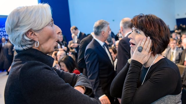 Währungsfondschefin Christine Lagarde (rechts) und Bundesrätin Doris Leuthard Währungsfondschefin Christine Lagarde (rechts) und Bundesrätin Doris Leuthard