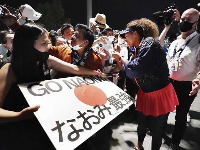 Naomi Osaka nach ihrem Erfolg an den Australian Open. Naomi Osaka nach ihrem Erfolg an den Australian Open.