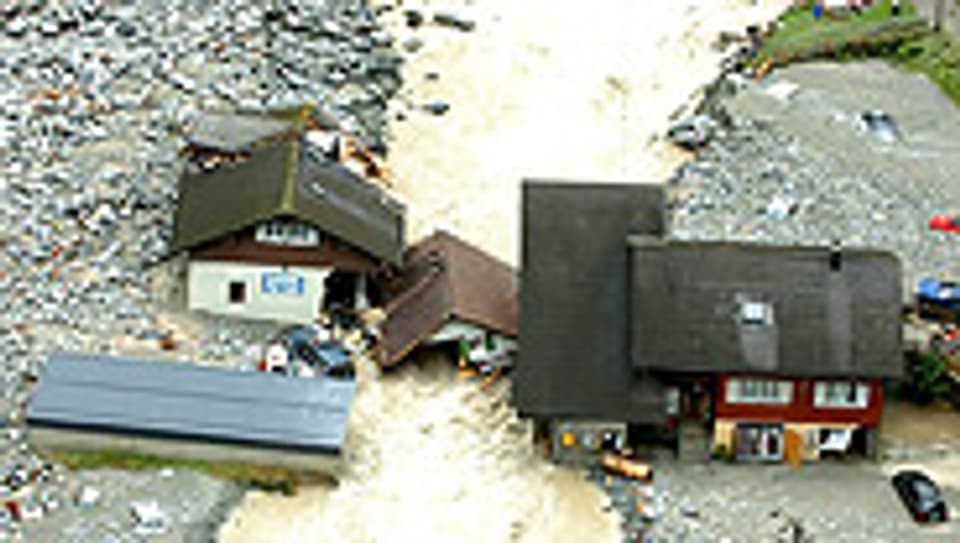 August 2005: Der Kanton Uri wurde durch die schweren Unwetter schwer verwüstet.