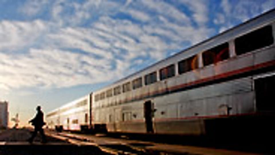 Ein Amtrak-Zug in Holdrege, Nebraska.
