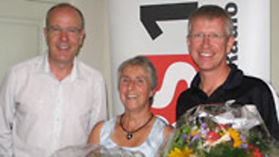 Daniel Hitzig (l.) mit Monique Aeschbacher und Fritz Klopfstein.