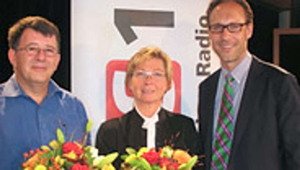 Christian Zeugin (r.) mit Gisela Kutter und Christoph Rudin.