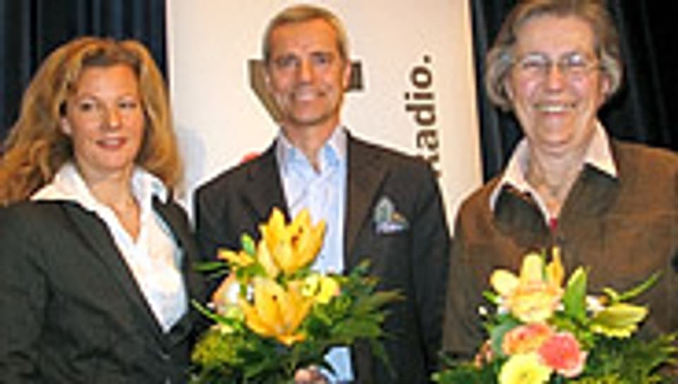 Karin Frei (l.) mit Christian Aschwanden Madeleine Hollenstein.