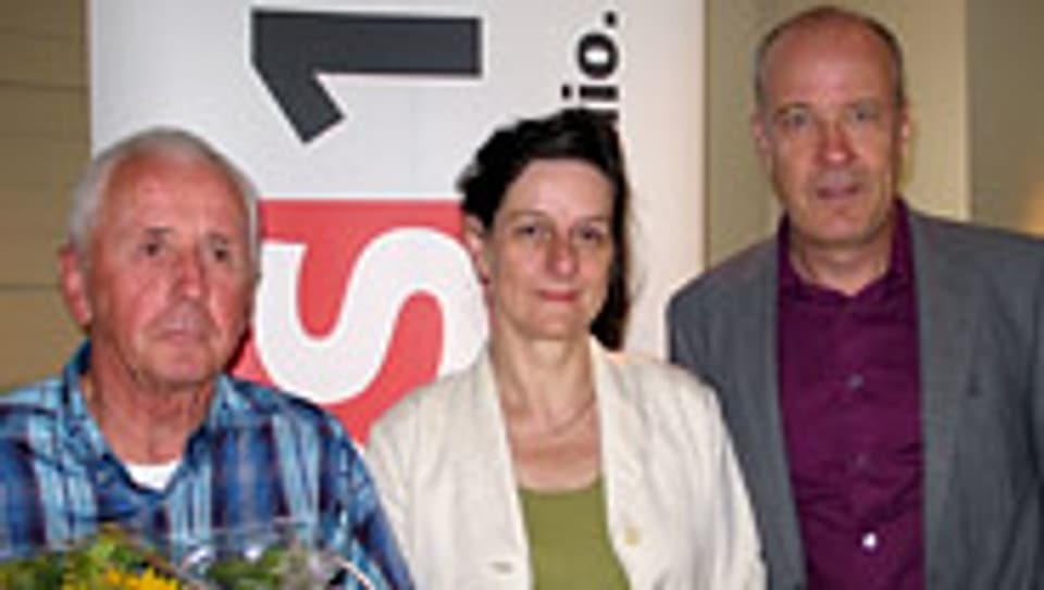 Daniel Hitzig (r.) mit  Claudia Flütsch und Walter Christen.