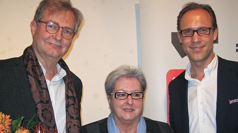 Christian Zeugin (r.) mit  Elsbeth Jordi und Georg Fankhauser.