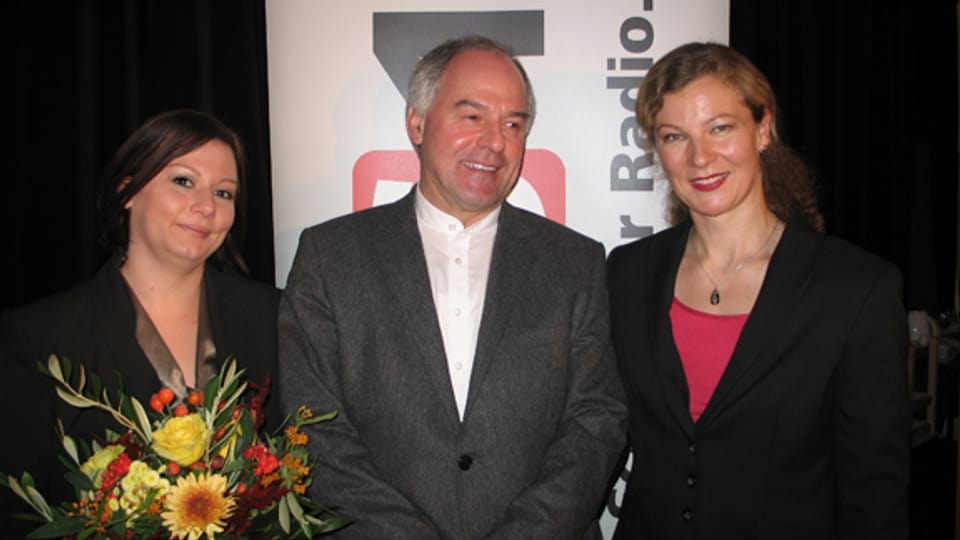 Kathrin Gerlach, Wilhelm Schmid und DRS 1-Gastgeberin Karin Frey.