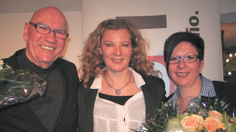 Otto Ineichen, DRS 1-Gastgeberin Karin Frei und Monika Felder-Brunner.