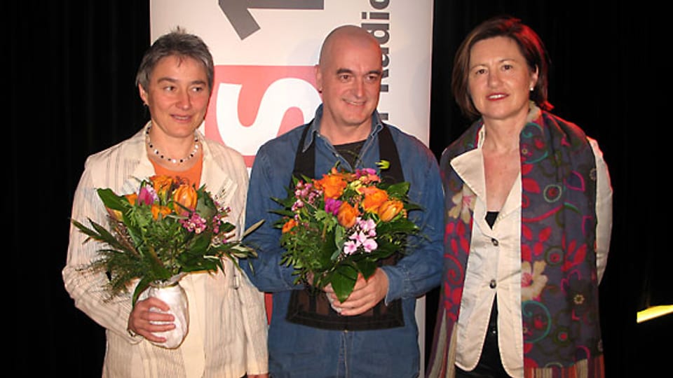 Béatrice von Siebenthal, Eddie Eymann und DRS 1-Gastgeberin Katharina Kilchenmann.