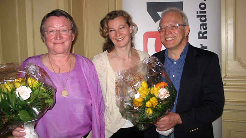 Margrit Meier, DRS 1-Gastgeberin Karin Frei und Gerhard Schroth.