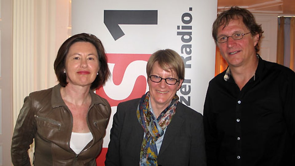 DRS 1-Gastgeberin Katharina Kilchenmann, Britta Allgöwer und Arno Del Curto.