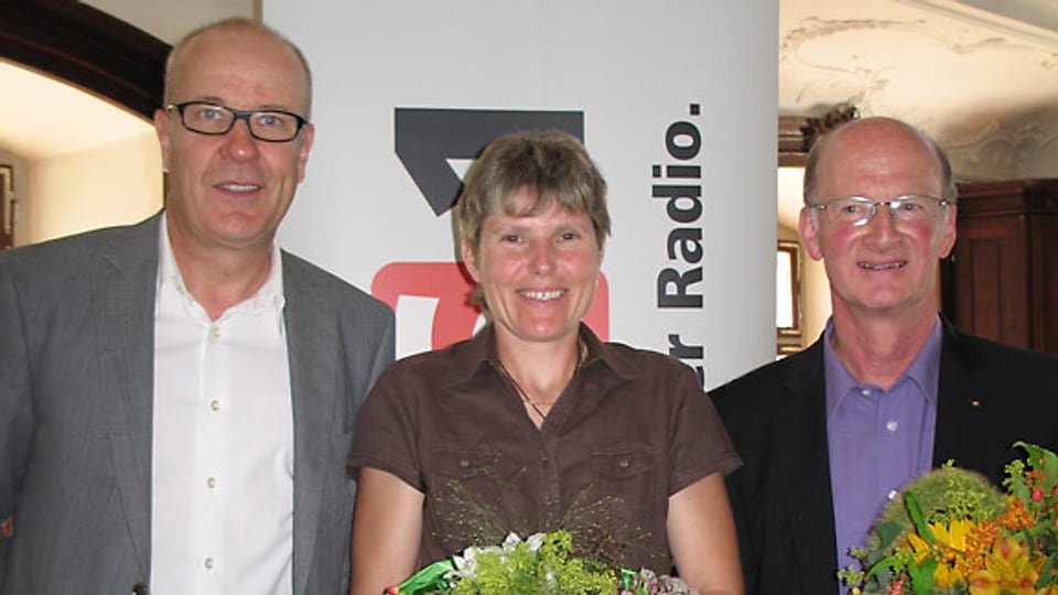DRS 1-Gastgeber Daniel Hitzig, Angelika Dietrich und Werner Ibig.