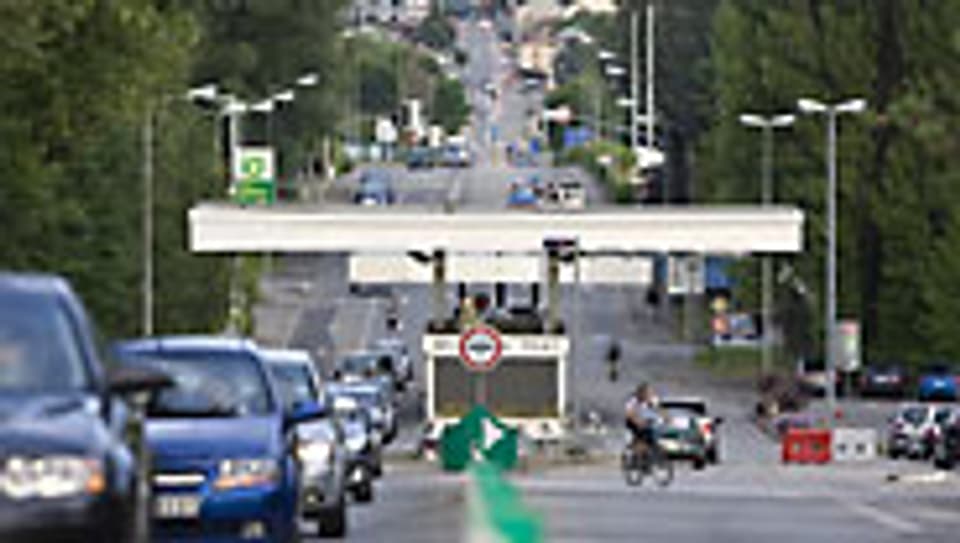 Grenzübergang bei Genf Meyrin.