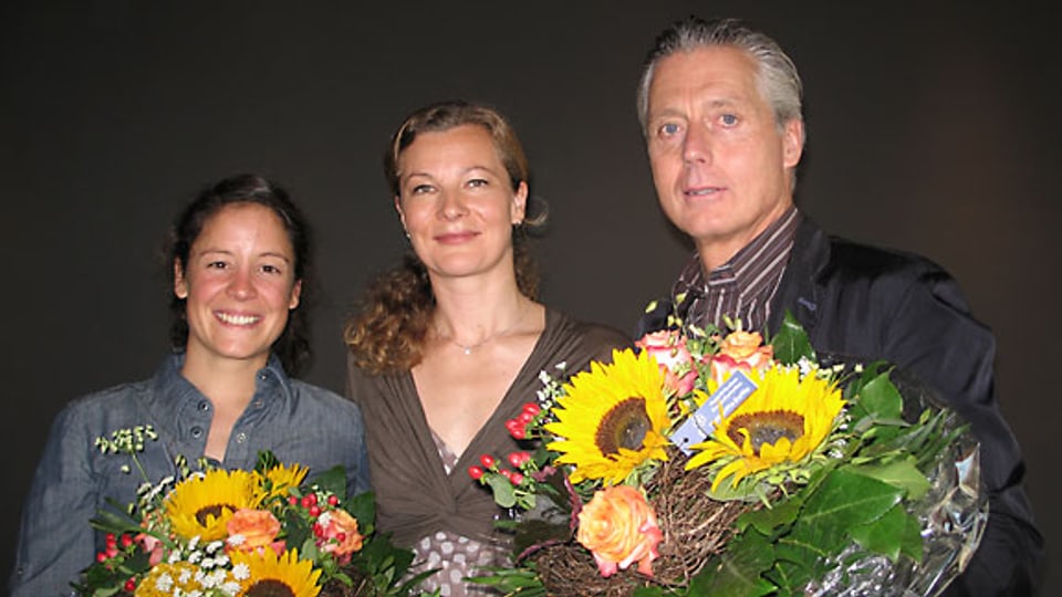 Seraina Campell, DRS 1-Gastgeberin Karin Frei und Ludwig Hatecke.