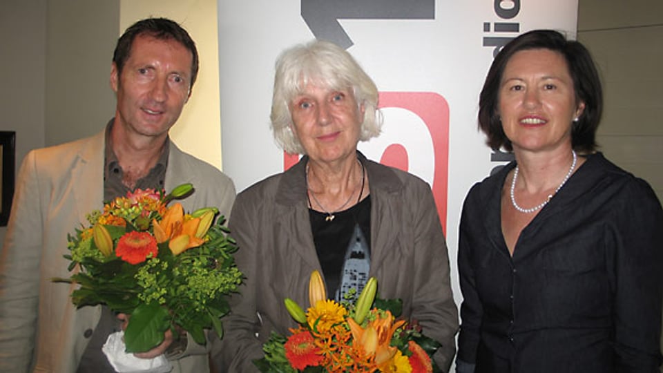 Helmut Maier, Ursula Hohler und DRS 1-Gastgeberin Katharina Kilchenmann.