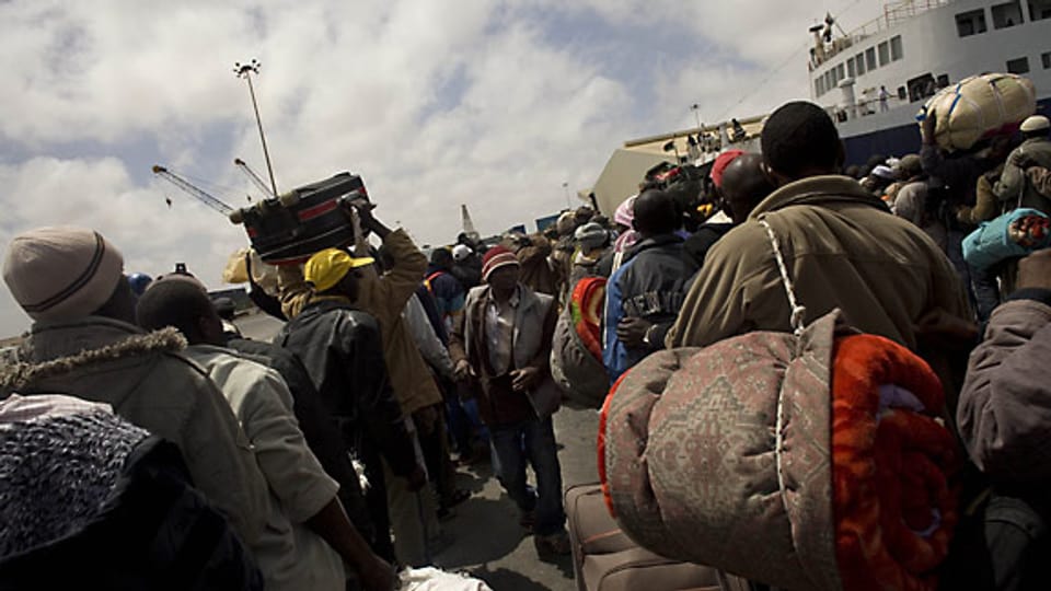 Hunderte von Flüchtlingen in Misrata, Mai 2011.