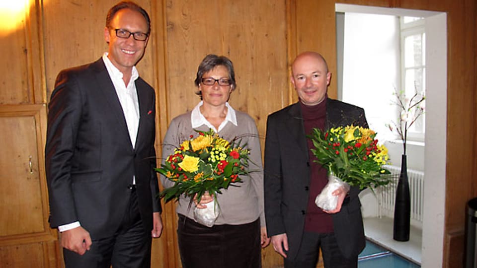 DRS 1-Gastgeber Christian Zeugin, Sigrid Lüber und Manuel Bachmann.