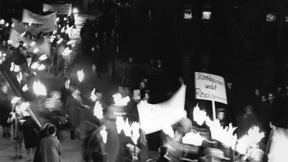 Demonstration für das Frauenstimmrecht, Zürich 1969.