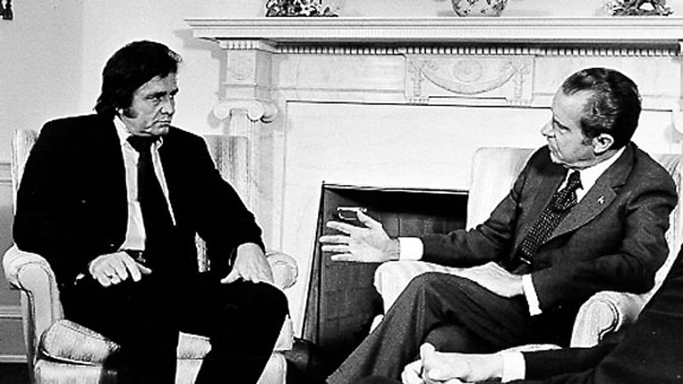 Johnny Cash und Richard Nixon im Weissen Haus, Juli 1972.