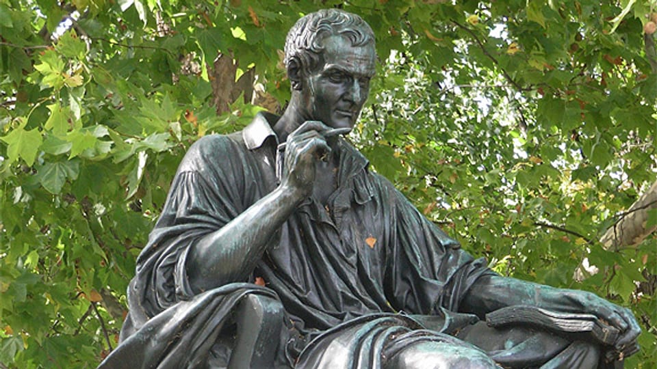 Statue von Jean-Jacques Rousseau in Genf.