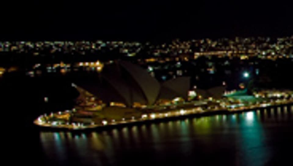 Für einmal nicht beleuchtet: Opernhaus Sydney.