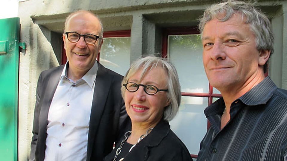 DRS 1-Gastgeber Daniel Hitzig, Annemarie Gygax und Bruno Curty.