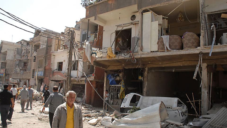 Nach dem Anschlag vom 10. Mai 2012 in Quazaz, Damaskus.
