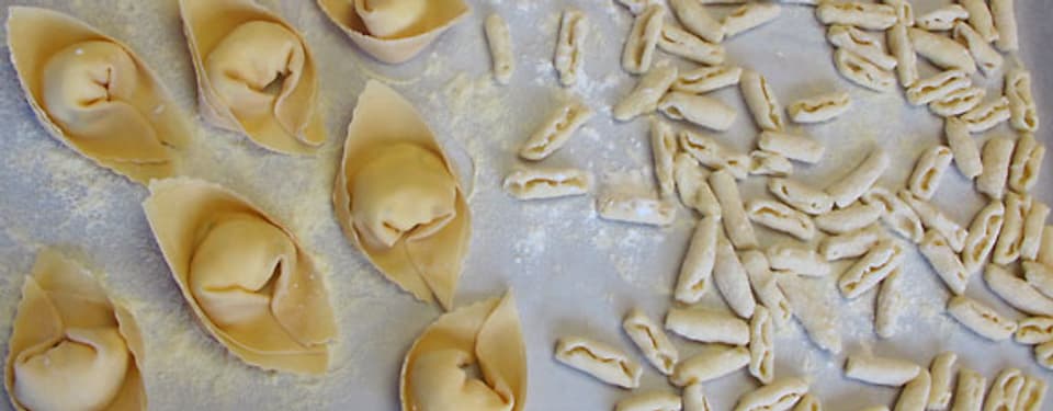 Cavatelli, Cannelloni, Farfalle...Pasta gibt es in vielen Grössen und Formen.