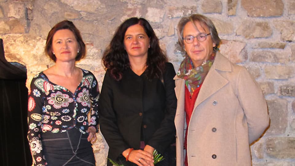 DRS 1-Gastgeberin Katharina Kilchenmann, Lisa Peinando und Massimo Rocchi.
