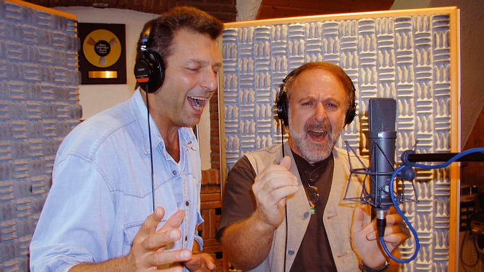 Bo Katzman und Peter Reber bei den Studioaufnahmen zum «2 x Weihnachten»-Song.